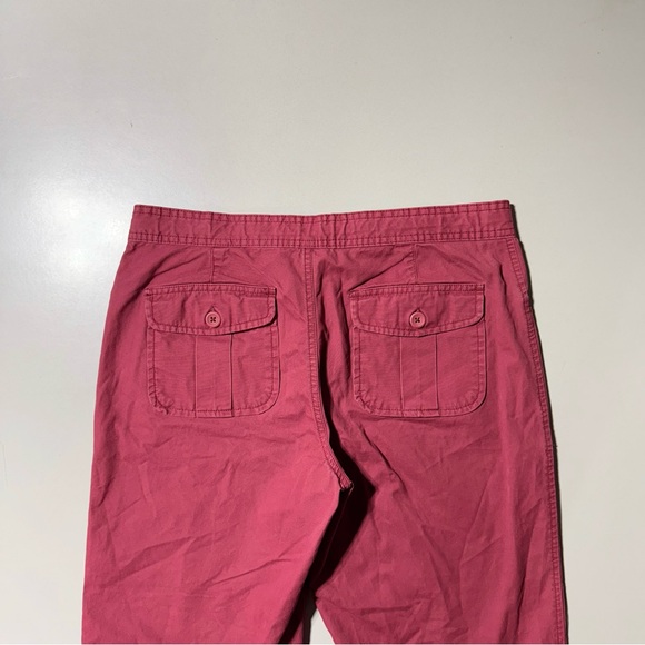 Old Navy Capri Pants Coral Twill Low Waist Vintage Crop Y2K 100% Cotton Sz 8 - Picture 4 of 8